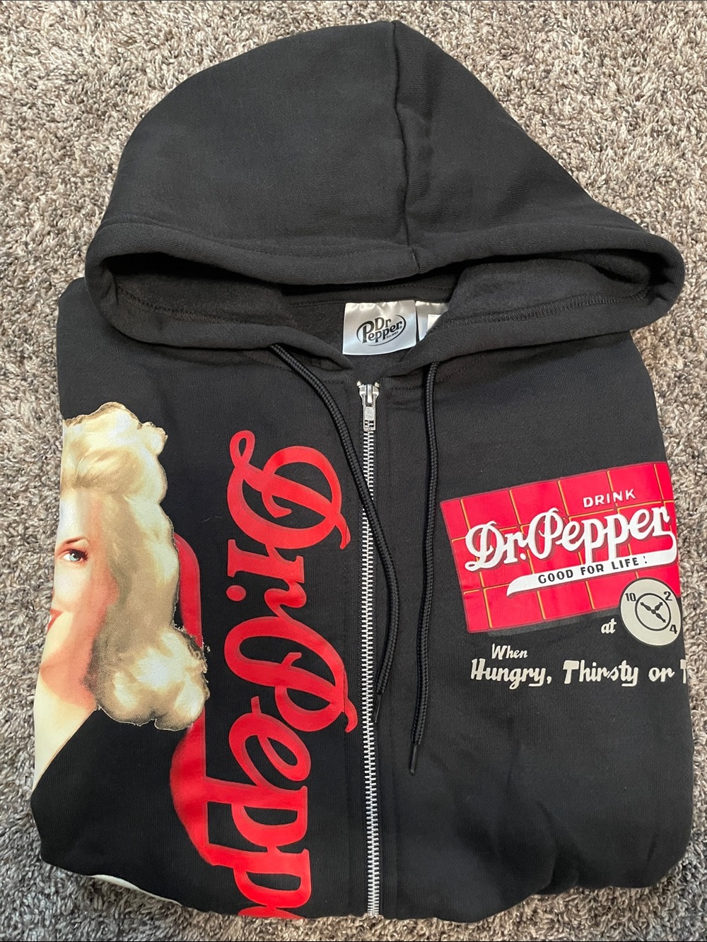 Unisex Dr Pepper Full Size Up Hoodie NWOT